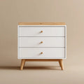 Chest of Drawers 80x40x75 cm Wooden White 3-Drawers – Modern Design
