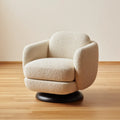 Armchair Upholstered Bouclé Fabric 85x85x75 cm - Ivory - Swivel Modern Design