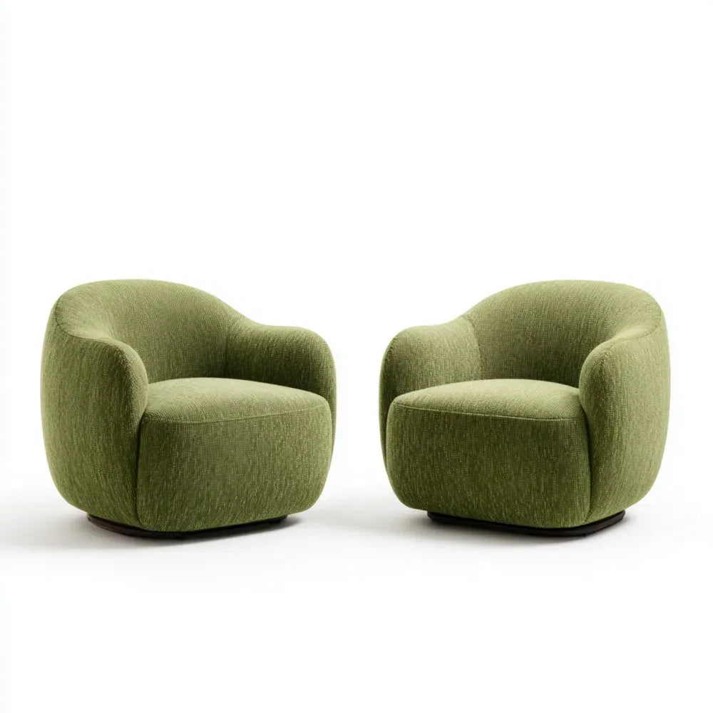 Armchair Set Fabric Upholstered 85x85x78 cm - Green - Contemporary Style