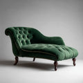 Chaise Lounge 160x80x70 cm - Velvet Upholstery - Dark Green - Classic Style