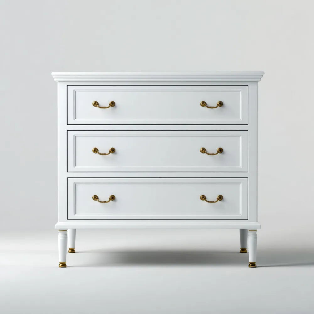 Chest of Drawers 90x45x80 cm - White - Classic Style