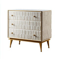 Chest of Drawers 85x45x75 cm - White and Gold - Modern Design