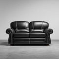 2-Seater Leather Sofa 150x90x85 cm - Black - Classic Design